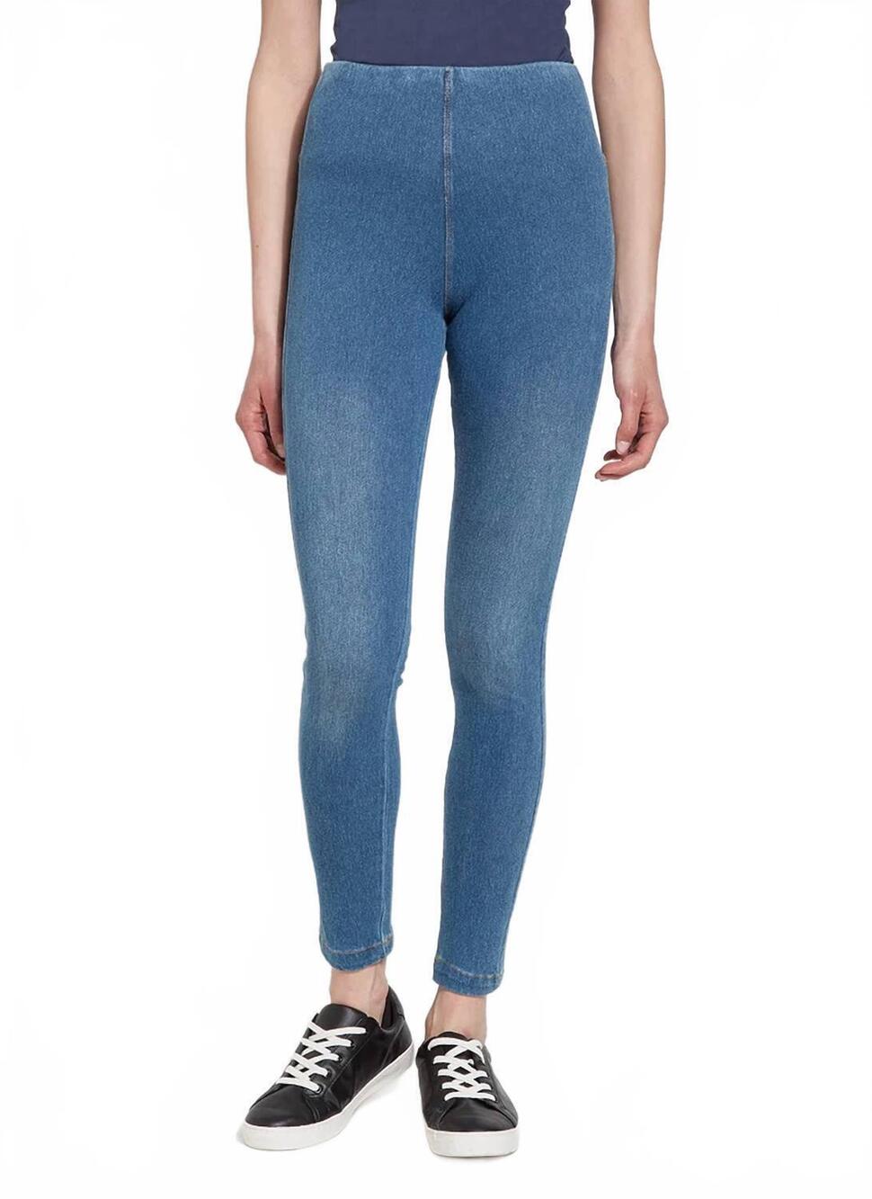 NEW LYSSE toothpick denim leggings in mid wash
